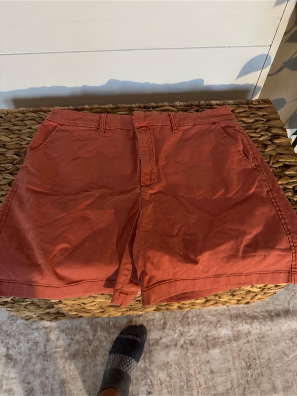 Lee Women’s High-Rise Shorts in Brick Red